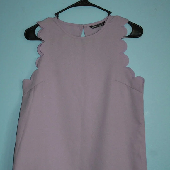 SHEIN Scalloped Sleeve Lilac Tank Top Women's Small Modest - Picture 6 of 14